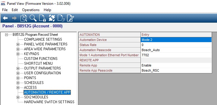 Bosch Alarm Panel Integration with ACM