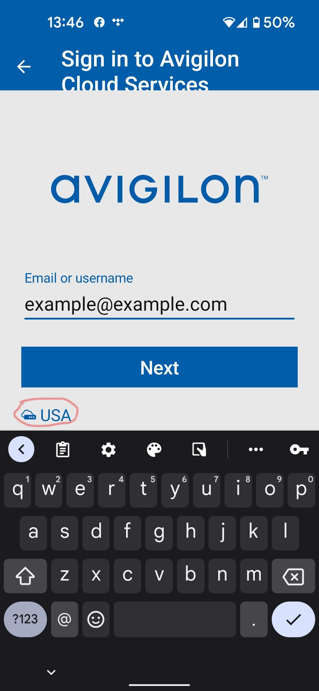 ACC Mobile 3 Region Selector is Missing when Signing into Avigilon