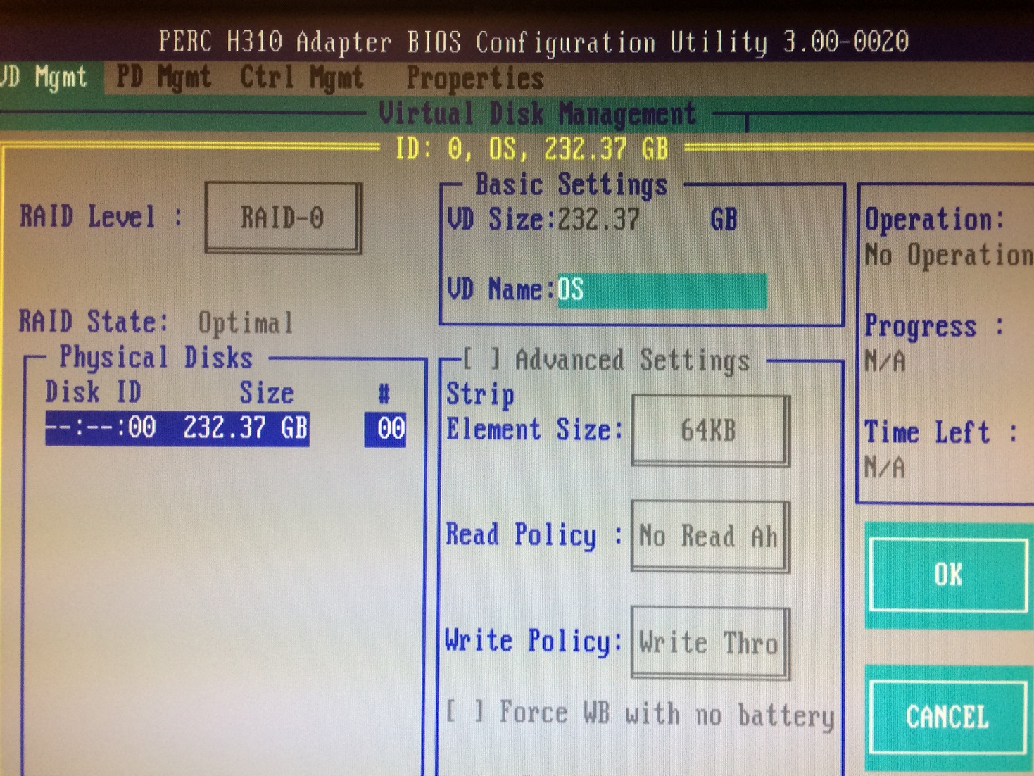 How to Create a RAID Virtual Disk on a 4MNHDRMWS T5600 with a PERC
