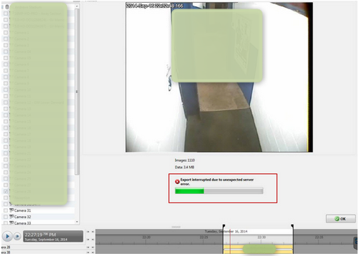 ACC Error: Export interrupted due to Unexpected Server Error