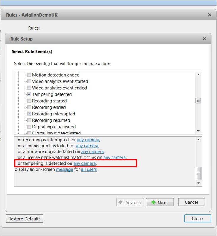How to Disable "Tampering Detected on Cameras" in ACC