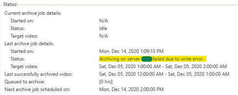 ACC Archive Error: Archiving on Server Failed Due to Lack of Disk Space ...