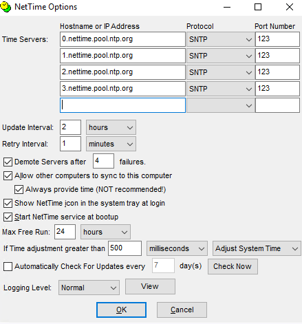 Set up a Server as a Time Server (NTP/SNTP Server) using NetTime