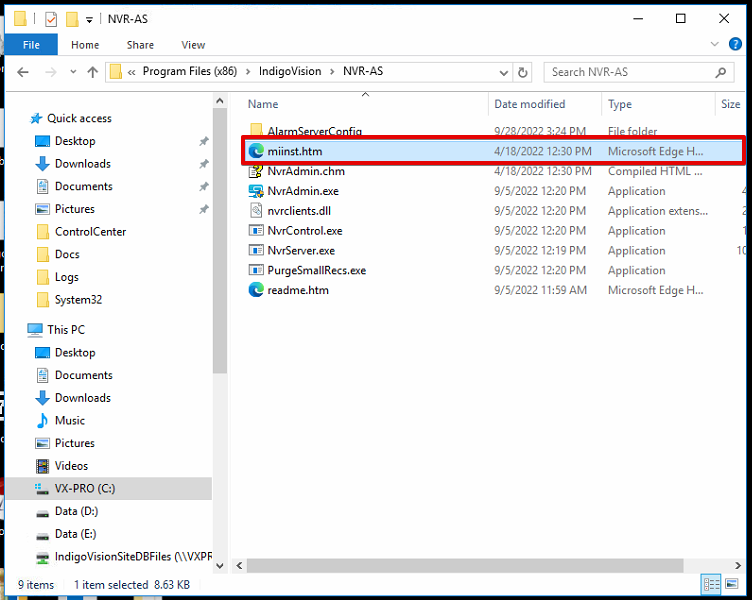 Multi-Instance Installation for IndigoVision NVR-AS