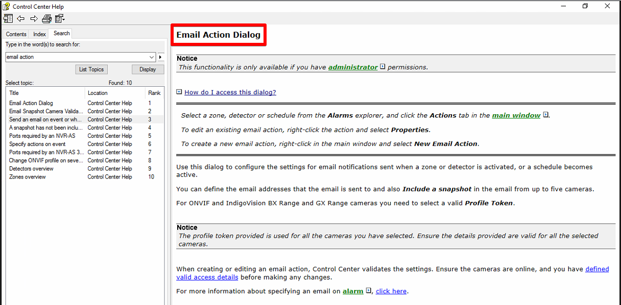How to associate an email action with a new device fault detector