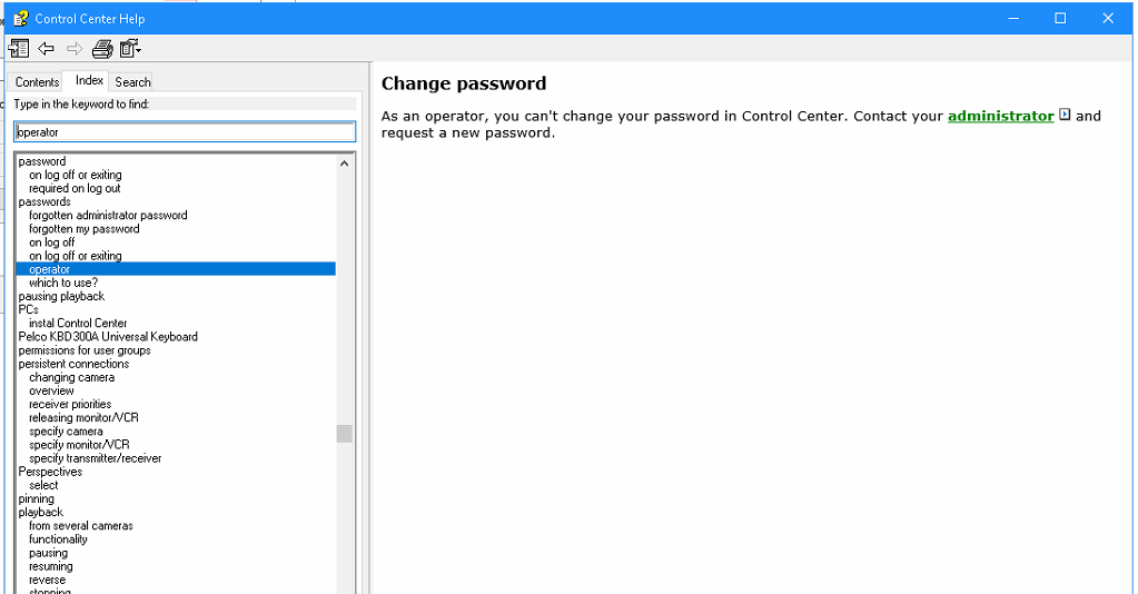 Control Center: Is it possible for an operator to change their own ...