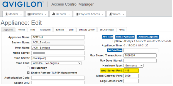 How to Change ACM Default IP Ports for Remote Access