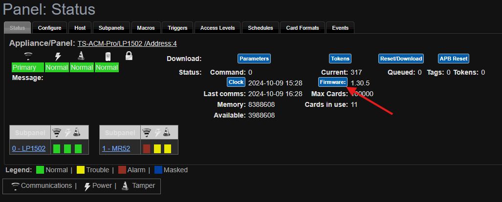 How To Upgrade Panel Firmware In The ACM UI