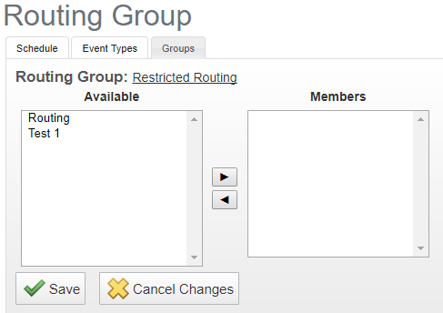 How to set up Routing Groups in ACM