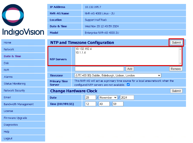 How to sync a Linux NVR to an NTP server