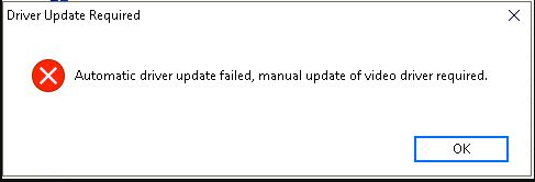 ACC - Error: Automatic Driver Update Failed, Manual Update of Video ...