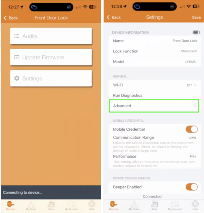 Adding Allegion lock to the Control Center