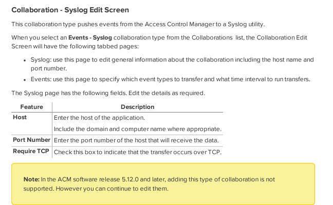 ACM Syslog Collaboration not available