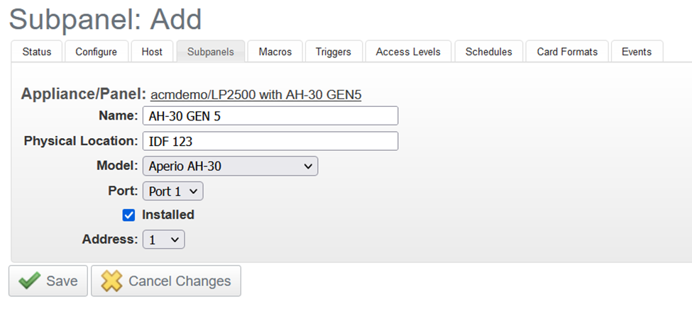 Assa Abloy AH30 GEN 5 configuration with Avigilon Unity Access
