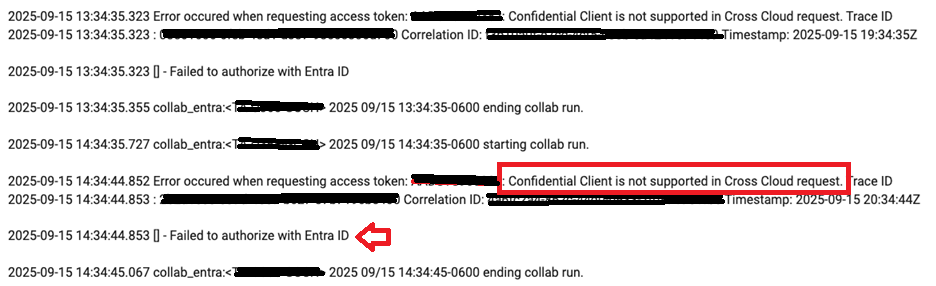 UA7 collaboration error with Entra ID - Confidential Client is not ...
