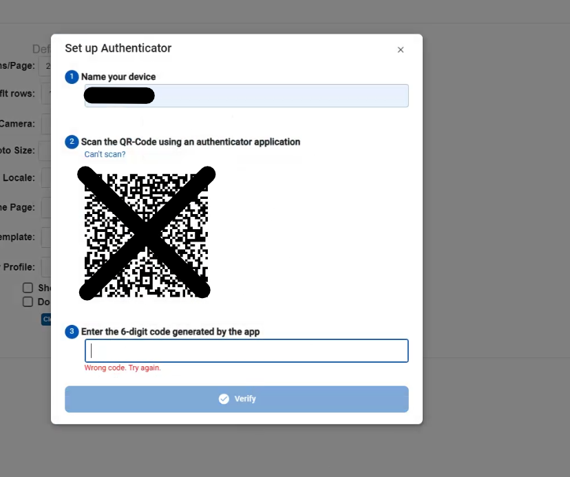 ACM/UA Getting "Wrong Code" error when adding a new MFA Device.
